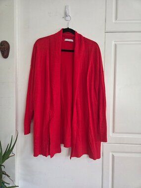 Bright red cardigan by Violeta by Mango